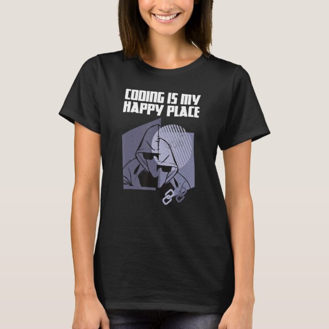 Camiseta Coding is my happy place (Anverso)