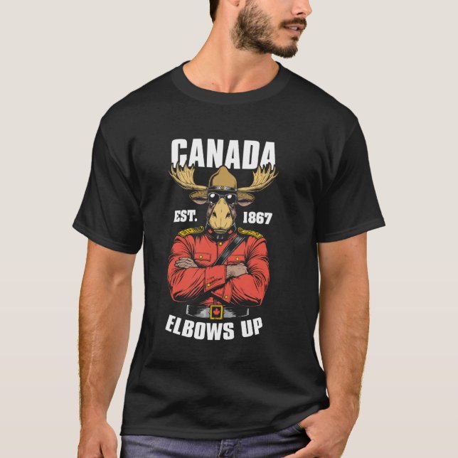 Camiseta Codos Arriba Canadá 1867 Divertido Montado Orgullo (Anverso)