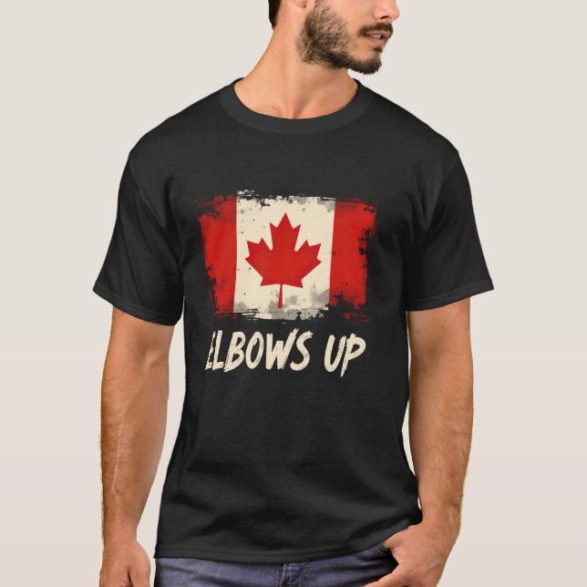Camiseta Codos arriba canadá bandera canadiense gratis retr (Anverso)