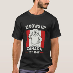 Camiseta Codos Arriba Canadá Establecido en 1867 Oso Hombre