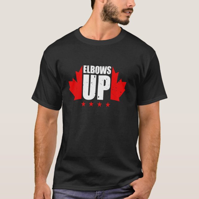 Camiseta Codos Arriba Canadá Libre Orgulloso Canadiense Ret (Anverso)