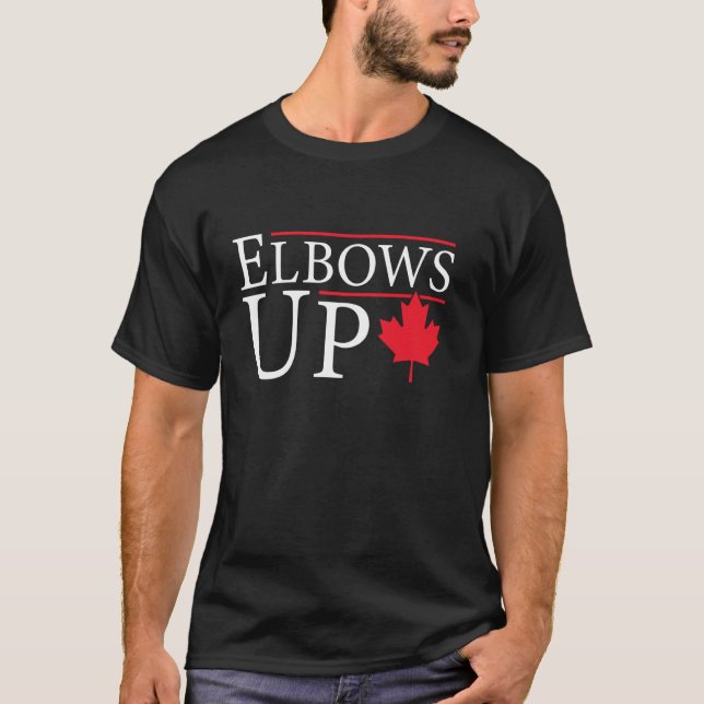 Camiseta Codos Arriba Canadá Norte Fuerte y Libre Orgulloso (Anverso)