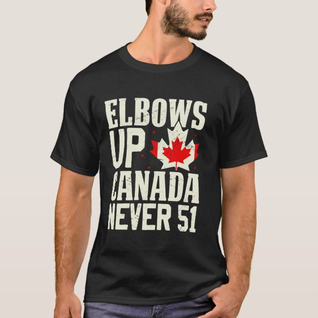 Camiseta Codos Arriba Canadá Nunca 51 Bandera de Canadá Man (Anverso)