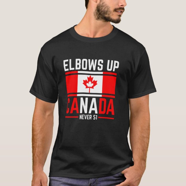 Camiseta Codos Arriba Canadá Nunca 51 Bandera de Canadá Man (Anverso)