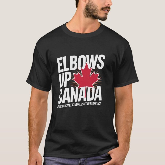 Camiseta Codos Arriba Canadá Verdadero Norte Fuerte Libre O (Anverso)