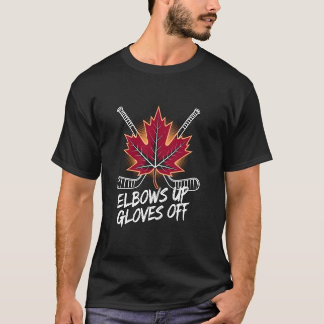 Camiseta Codos Arriba Canadá Verdadero Norte Fuerte Libre O (Anverso)