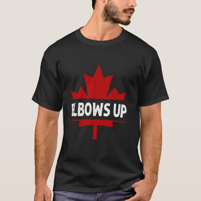 Camiseta Codos Arriba Canadá Verdadero Norte Fuerte Libre O (Anverso)