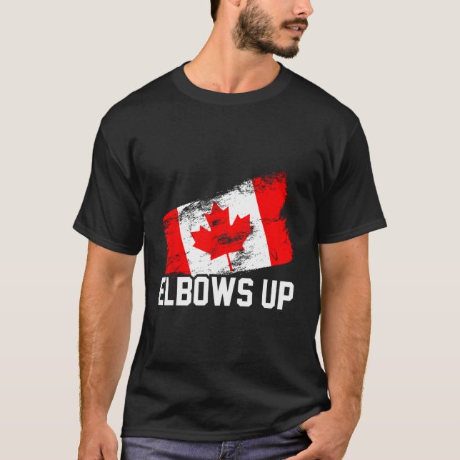 Camiseta Codos Arriba Divertido Orgullo Canadiense Hockey M (Anverso)