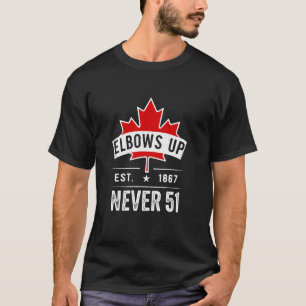 Camiseta Codos Arriba Nunca 51 Canadá Est 1867 Hombres Cana