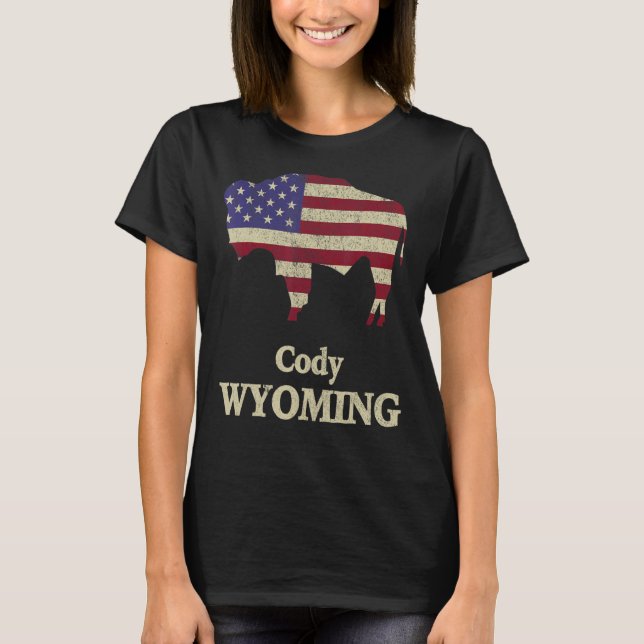 Camiseta Cody Wyoming Con Bison (Anverso)
