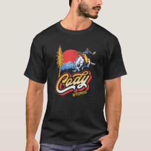 Camiseta Cody Wyoming Vintage Rodeo Cowboy Bronco Retro 80