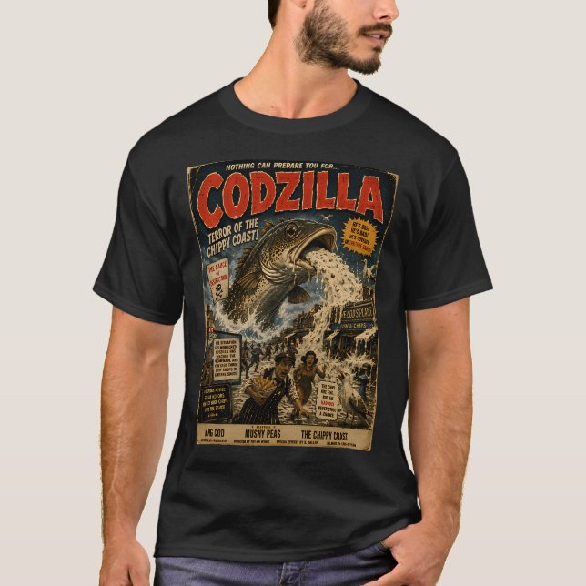 Camiseta Codzilla Terror De La Costa Del Chippy Peces Diver (Anverso)