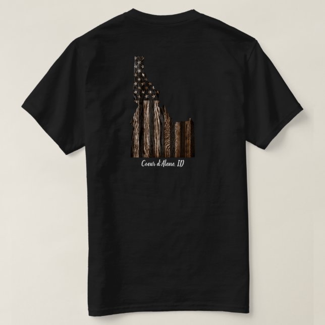 CAMISETA COEUR D'ALENE - IDAHO PATRIOT BURNT WOOD BLK (Reverso del diseño)