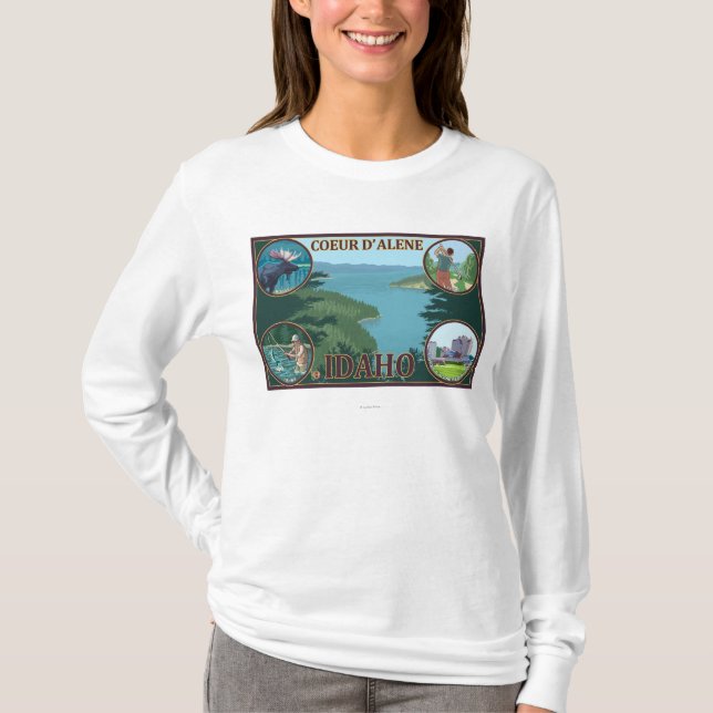 Camiseta Coeur D'Alene, poster del viaje de IdahoScenic (Anverso)