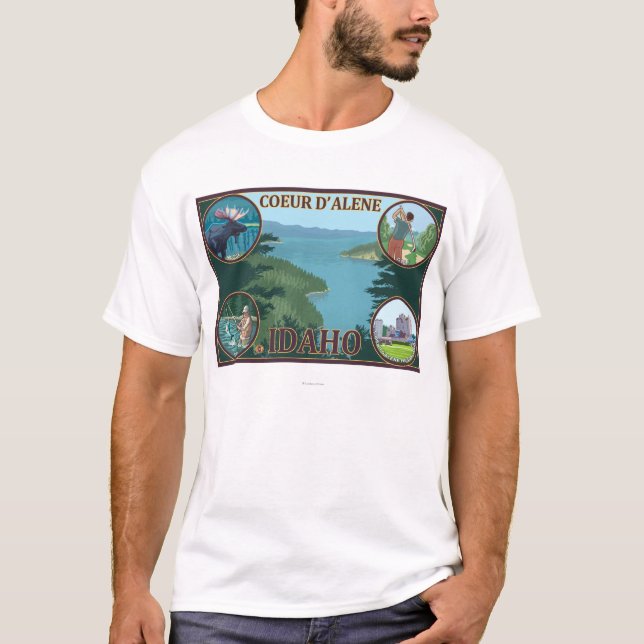 Camiseta Coeur D'Alene, poster del viaje de IdahoScenic (Anverso)