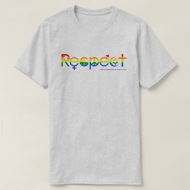 Camiseta Coexistir con respeto al orgullo gay (Diseño del anverso)