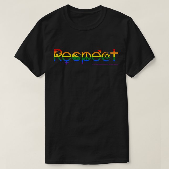 Camiseta Coexistir con Respeto Orgullo Gay (Diseño del anverso)
