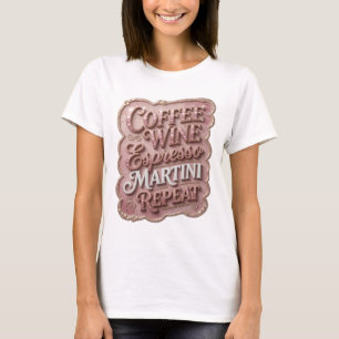 Camiseta COFÉ VINO MARTINI DE ESPRESSO REPITE Oro 