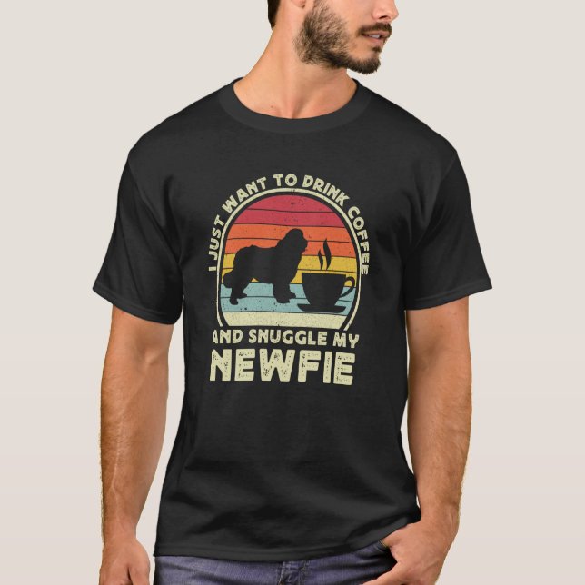 Camiseta Coffee And Newfie For Men Women Newfoundland Dog D (Anverso)