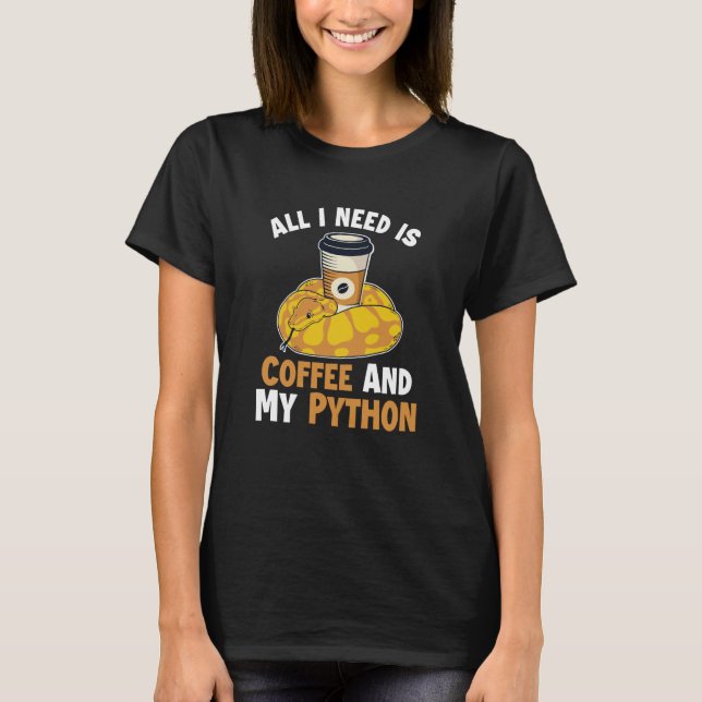 Camiseta Coffee and Python Snake Pythonidae Banana Ball Pyt (Anverso)