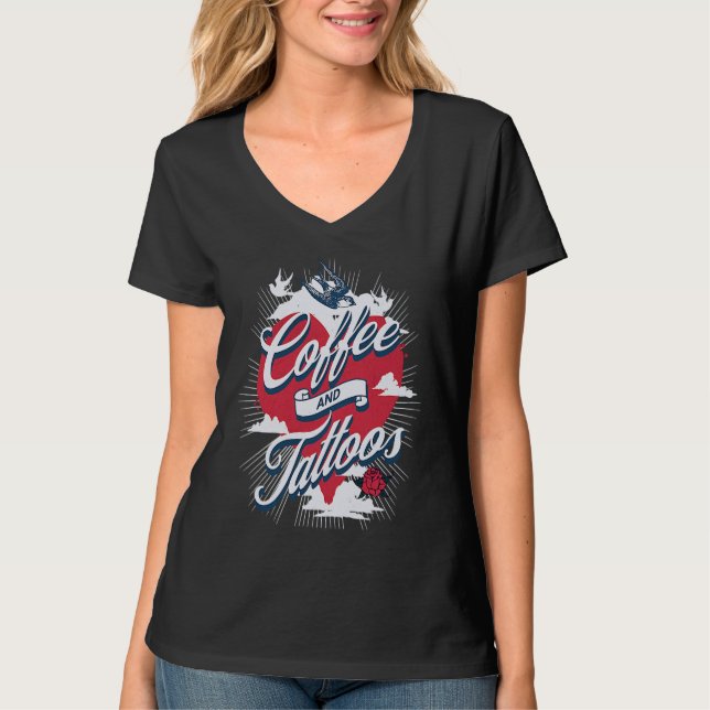 Camiseta Coffee and Tattoos  Tattoo  Humor Coffee Addict (Anverso)
