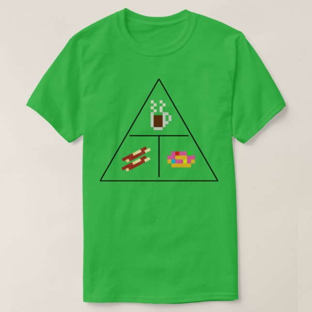 Camiseta Coffee Bacon Donut Pyramid (Diseño del anverso)