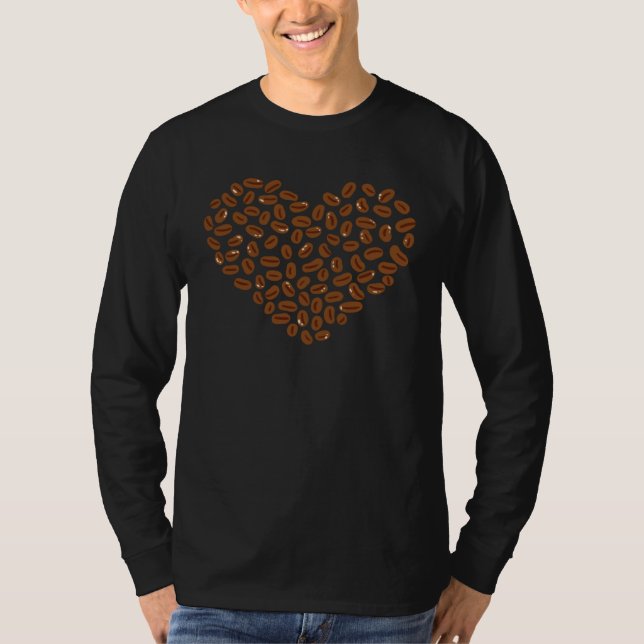 Camiseta Coffee Beans Heart Caffeine drink cup (Anverso)