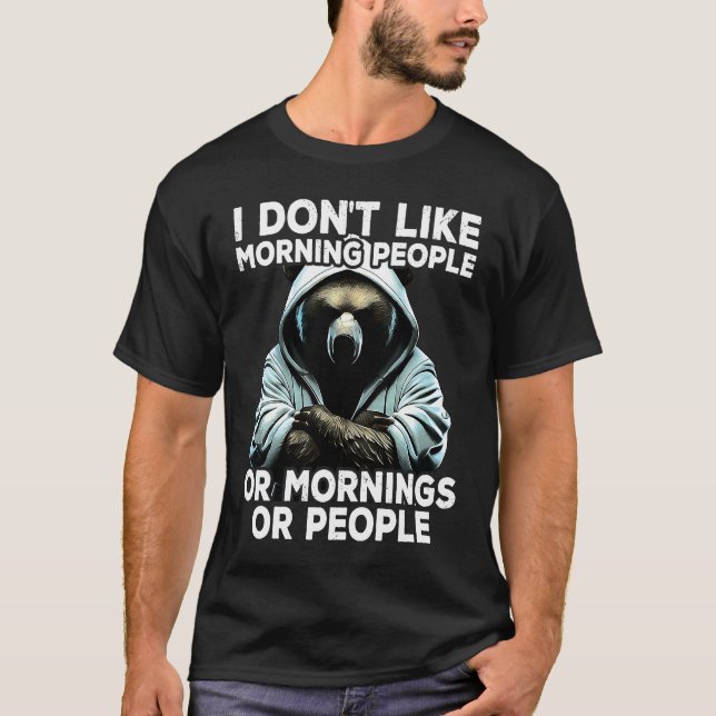 Camiseta Coffee Bear I I dont like morning people (Anverso)