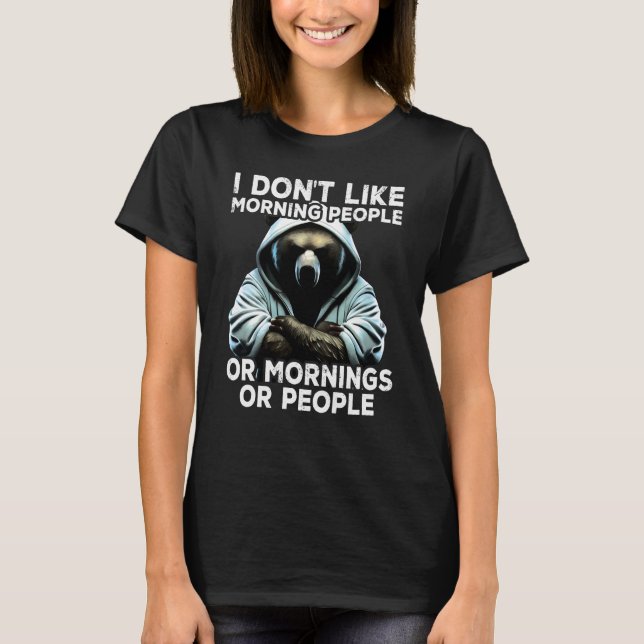 Camiseta Coffee Bear I I dont like morning people (Anverso)