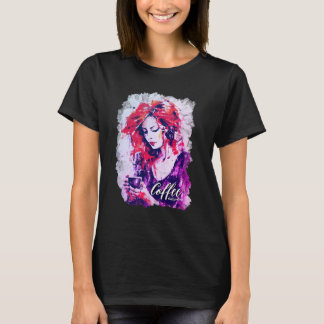 Camiseta Coffee Bliss - acuarela artística