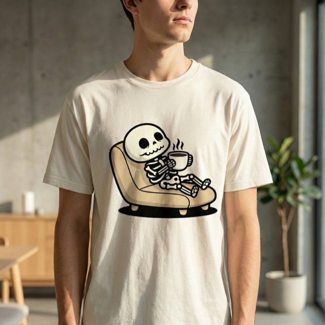 Camiseta Coffee Break – Grim Reaper Dark Humor Coffee (Subido por el creador)
