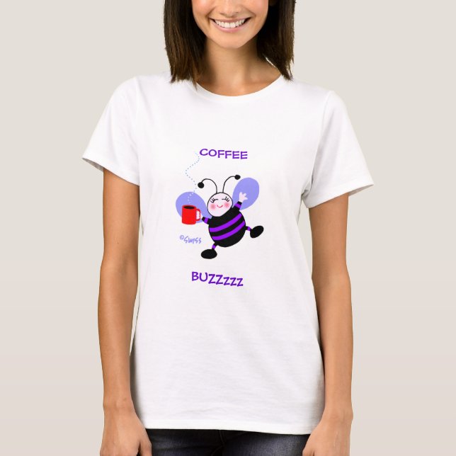 Camiseta Coffee Buzz Caffeine Lover Purple Personalizado Be (Anverso)