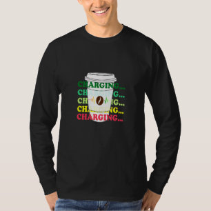 Camiseta Coffee Caffeine Charger Letra gráfica casual tee