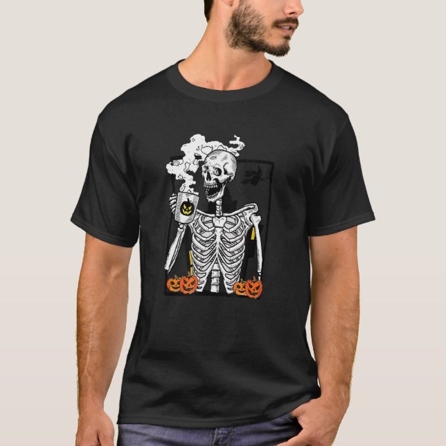 Camiseta Coffee caliente Skeleton Crewneck (Anverso)