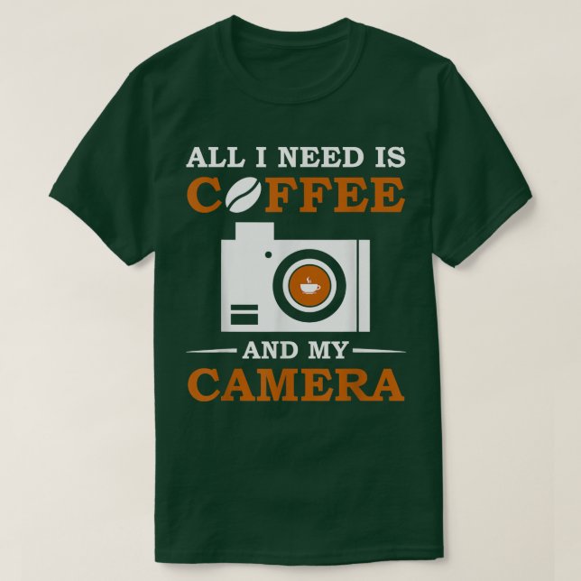 Camiseta Coffee Camera Photographer Photography Lens Photoj (Diseño del anverso)