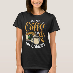 Camiseta Coffee & Camera Photography Aroma Cita