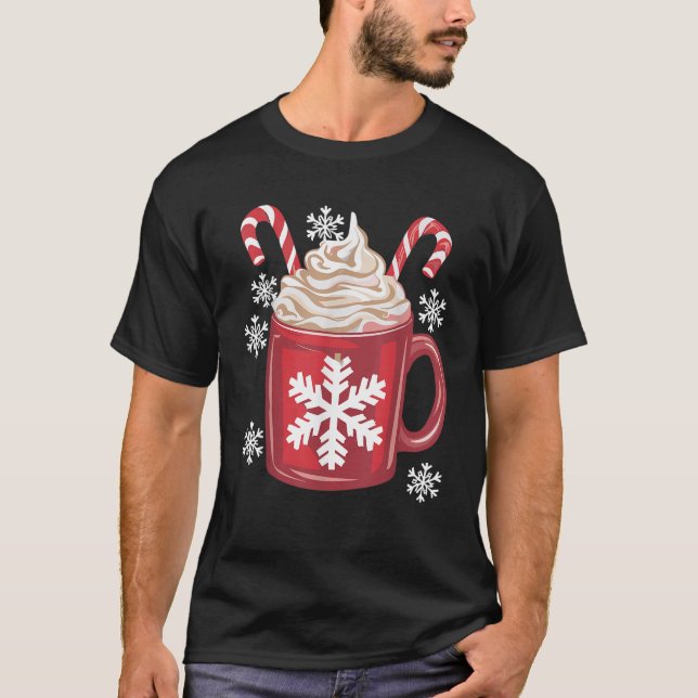 Camiseta Coffee Candy Cane Christmas Pajama X mas  (Anverso)