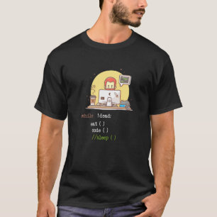 Camiseta Coffee Cat It Program Code Programmer Coder Comput