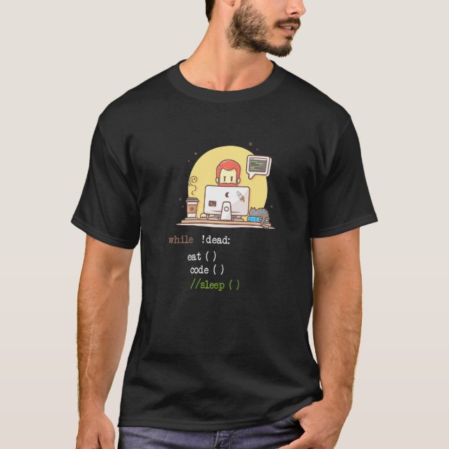 Camiseta Coffee Cat It Program Code Programmer Coder Comput (Anverso)