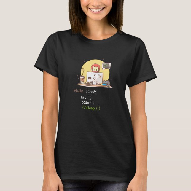 Camiseta Coffee Cat It Program Code Programmer Coder Comput (Anverso)