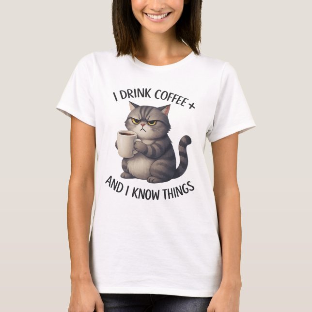 Camiseta Coffee Cat Wisdom (Anverso)