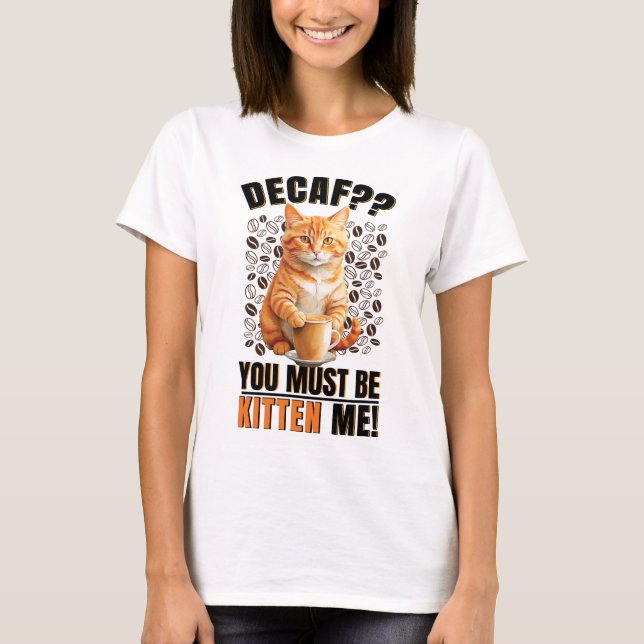 Camiseta Coffee Cat Women White (Anverso)