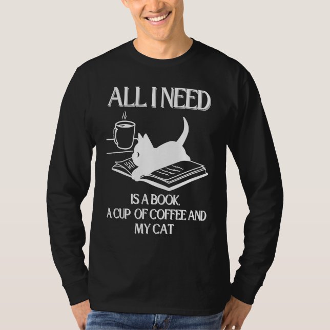 Camiseta Coffee Cats and Book All I Need (Anverso)