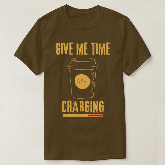 Camiseta Coffee Charging diseño fresco (Diseño del anverso)