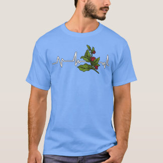 Camiseta Coffee Cherry Bush Heartbeat Coffee Roasting Gift 