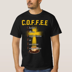 Camiseta Coffee Christ Ofrece Perdón Para Todos