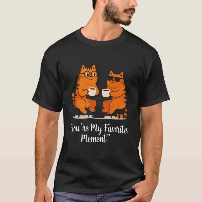 Camiseta Coffee Date Cat Couple T-Shirt (Anverso)