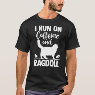 Camiseta Coffee de mamá de gato que corro en cafeína y Ragd