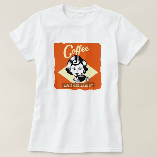 Camiseta Coffee de retro (Diseño del anverso)