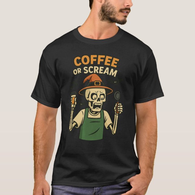 Camiseta Coffee divertido Halloween T-Shirt (Anverso)